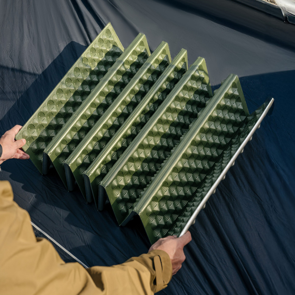 Коврик туристический складной одноместный IXPE Naturehike CNK2650WS010 с алюминиевой пленкой, 200x60x2.3 см, зеленый Киев - изображение 3