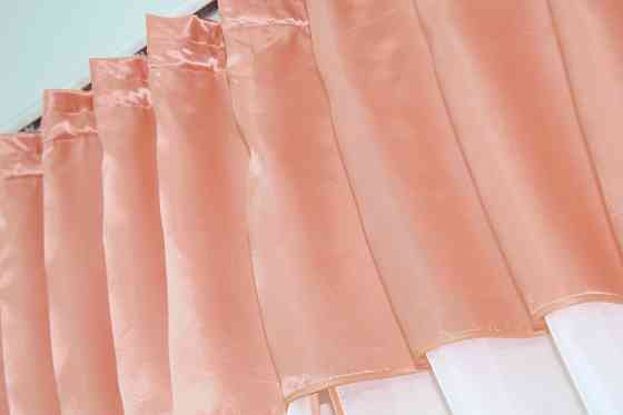 Кухонный комплект VR-Textil № 084к шторки с ламбрекеном белый с персиковым 270х170 см (59-760) Киев