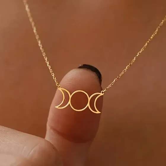 Намисто з підвіскою “Три Місяці” – золотистий колір Київ