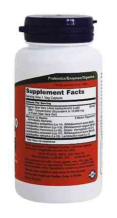 Алоэ вера 10000 и пробиотики Now Foods Aloe & Probiotics 60 вег капс Киев