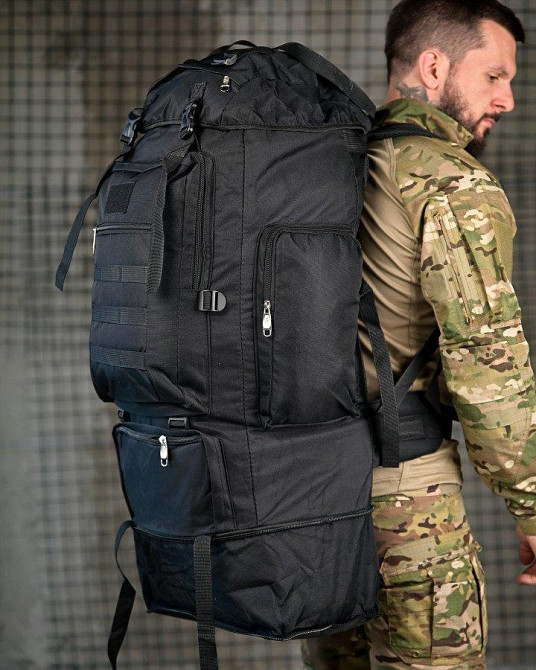 Милитари рюкзак 100л plentsfil черный ПП7953 Одесса - изображение 8
