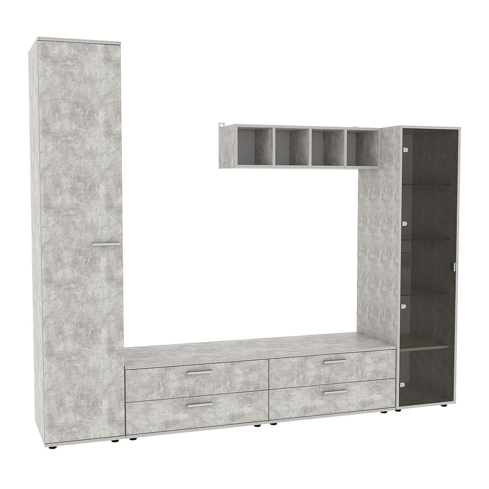 Стінка у вітальню Hugo-4, Бетон, 2480х520х2120 Львів - фото 1