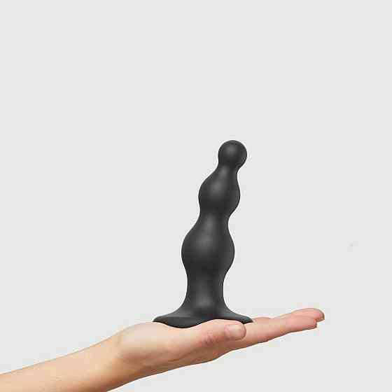 Насадка для страпона Strap-On-Me Dildo Plug Beads Black S Sex Aura Київ