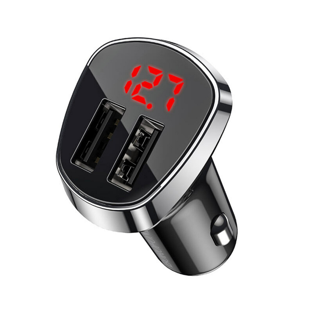 Автомобільний зарядний пристрій BOROFONE BZ15 Auspicious dual port digital display car charger Київ - фото 3