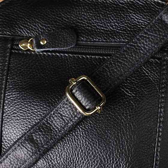 Класична шкіряна сумка для жінок з трьома відділеннями Vintage 22978 Чорний Київ