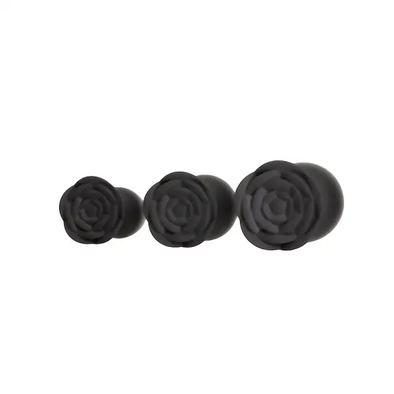 Набор силиконовых анальных пробок BMS Roses Til’ Dawn Silicone Anal Plug Kit Starter Kit Black Львов