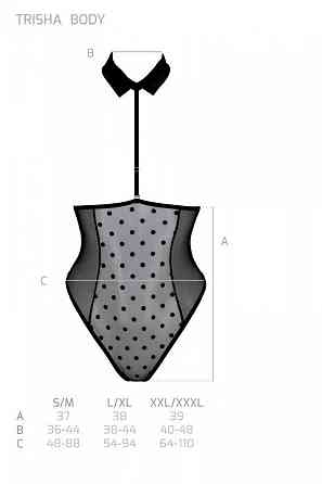 Эротическое боди Passion TRISHA BODY, XXL/XXXL, black, с открытыми чашками Sex Aura Киев