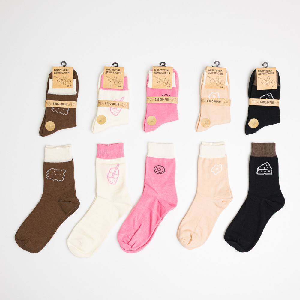 Набор носков женских демисезонных 10 пар Youstar 849 Средние 36-41 Различные цвета Сумы - изображение 1