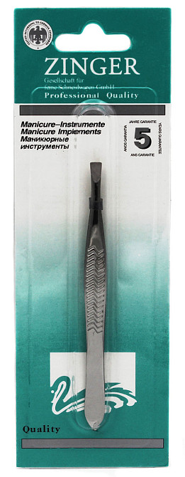 Пінцет для брів прямий Zinger 9 см 1733 Дніпро - фото 1