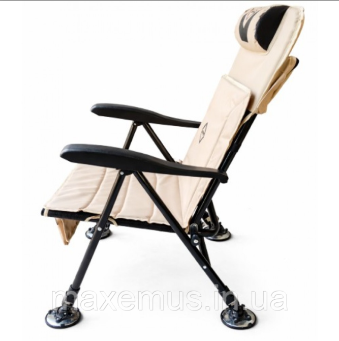 Кресло карповое рыболовное раскладное с телескопическими ножками Bonro B-115 Бежевое (до 150 кг) Мостиска - изображение 5