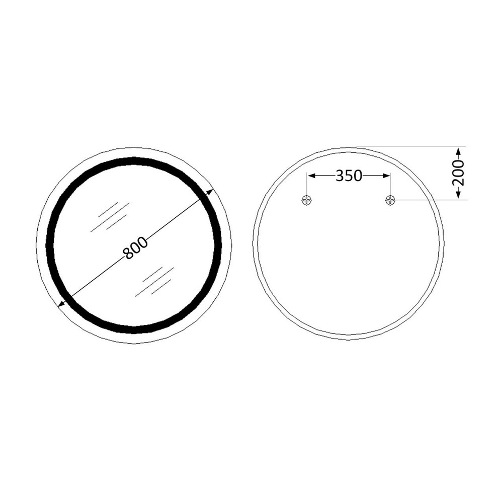 Зеркало Lidz Aria R800 с LED-подсветкой Touch, с антизапотеванием, с диммером, рег. яркости LD78LR800 Киев - изображение 2