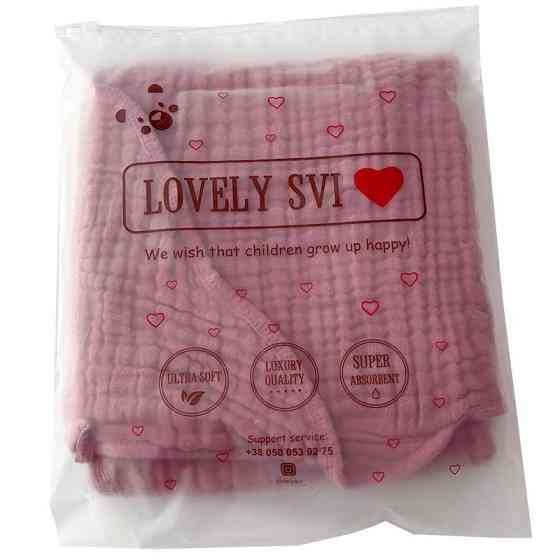 Дитячий рушник з капюшоном Lovely Svi органічна бавовна ( муслін) – 80 x 80 см від 0 до 2 років Рожевий (2001251) Київ
