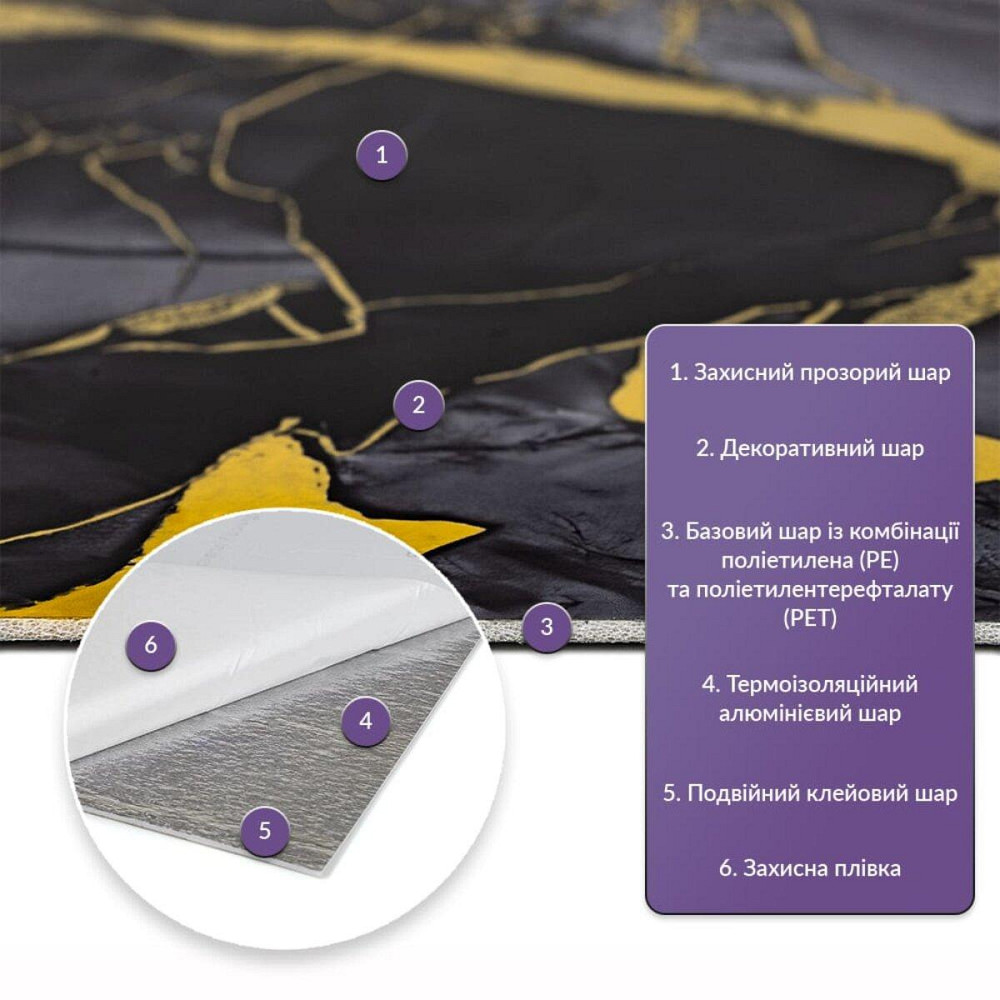 Самоклеюча стінова PET плитка в рулоні 1200х3000х2мм SW-00002670 Київ - фото 2