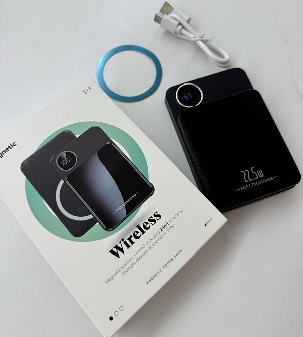 PowerBank MagSafe 10000 MAh 22,5W Q9 повербанк магсейв бездротова. Киев - изображение 2
