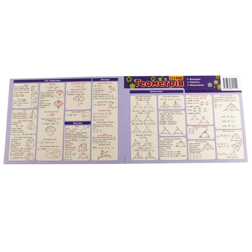 Картонка-підказка Геометрія 7-11 клас 66447 Вінниця - фото 2