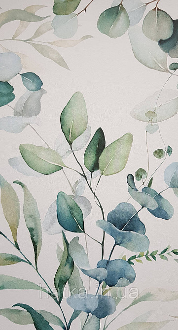 Шпалери флізелінові еко Rasch Kids World 0.53х10 дитячі ведмедики панда зелені листя гілки на білому Київ - фото 2