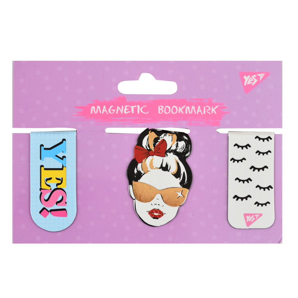 Закладки магнітні для книг 3 шт. "Yes" Fashion фольга, 707003, шт Київ - фото 1