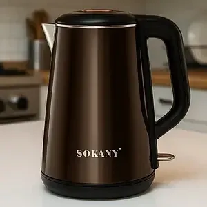 Електричний чайник Sokany SK-2203 з нержавіючої сталі 2.2 л, 2000 Вт, авто вимкнення та фільтр Київ - фото 2