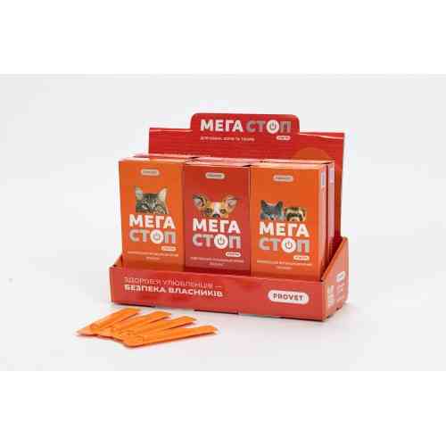 Капли Provet МЕГАСТОП УЛЬТРА для кошек и хорьков всех пород до 4 кг 4 пипетки х 0,4 мл Киев