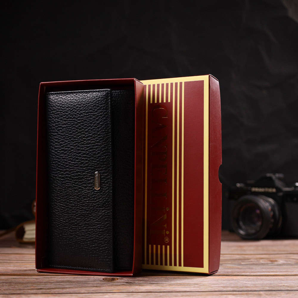 Функциональный кошелек для женщин из натуральной кожи CANPELLINI 21822 Черный Киев - изображение 10