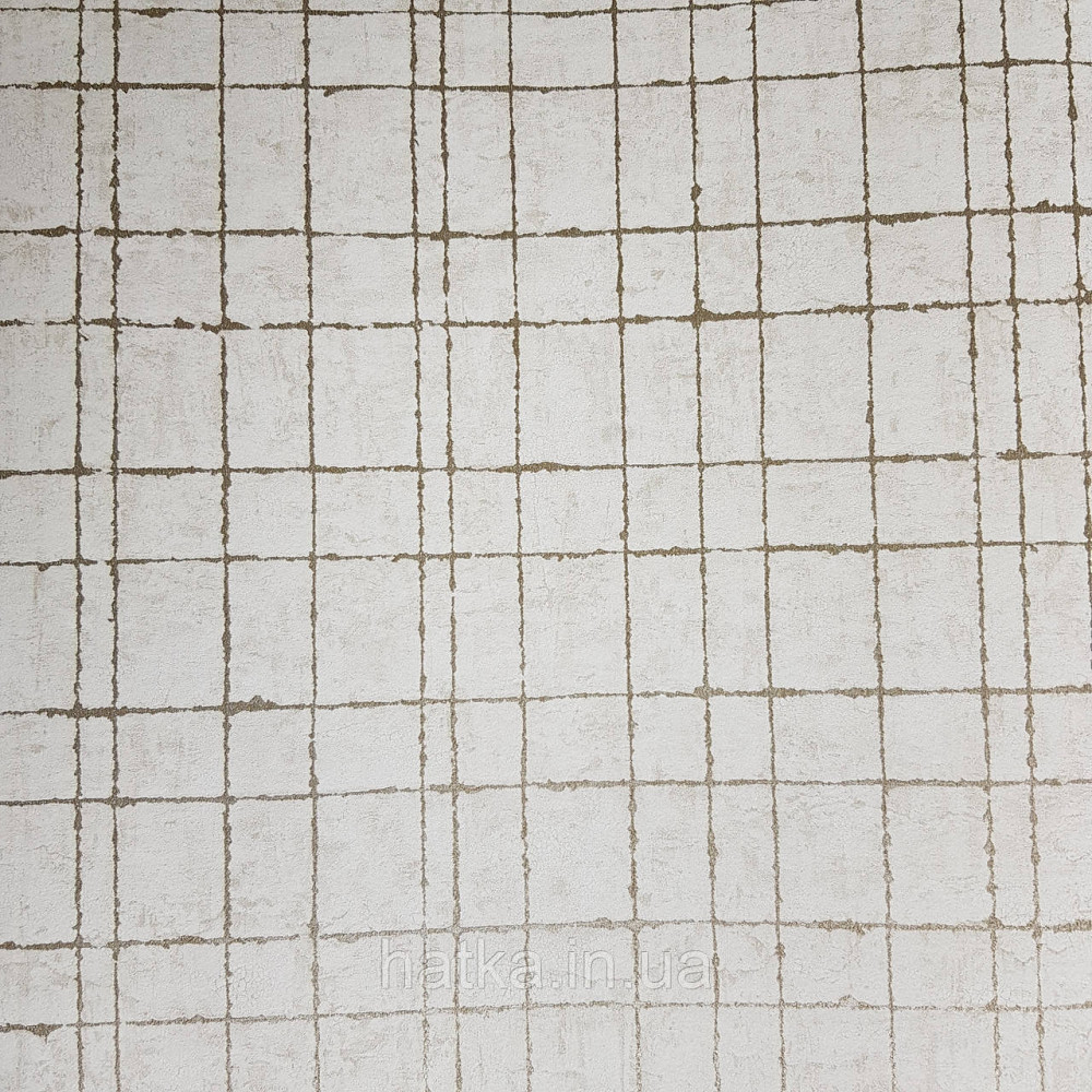 Шпалери флізелінові еко Rasch Kerala 0.53х10 геометрія смуги сітка сріблясті на молочному ефект старовини Київ - фото 3
