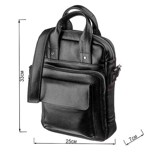 Чоловіча сумка вертикального формату SHVIGEL 11167 під А4 Чорна флотар Київ