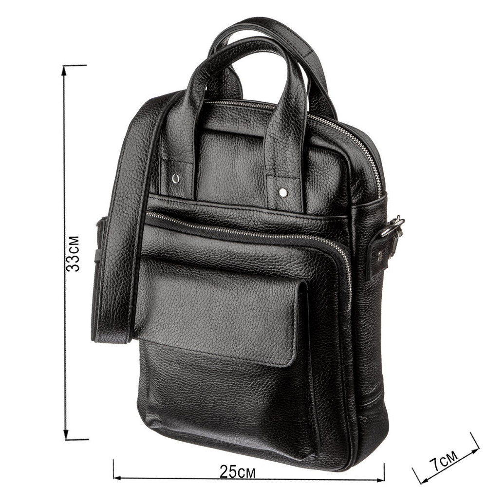 Мужская сумка вертикального формата SHVIGEL 11167 под А4 Черная флотар Киев - изображение 6