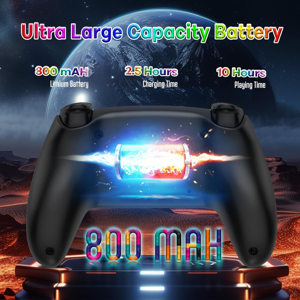 Беспроводной геймпад Hauibela SZ-933A для Nintendo Switch/Lite/OLED, Bluetooth, Turbo, 6-осевой гироскоп, Dual Vibration, черный Киев - изображение 7