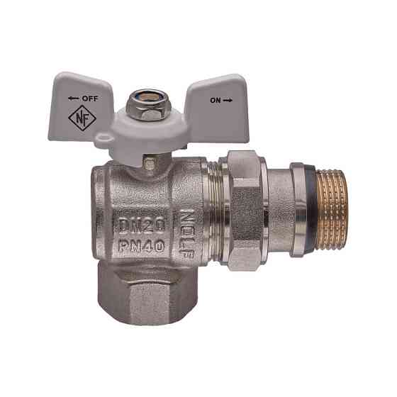 Кран кульовий з американкою Nolf classic NFC.983-08-3/4" FM ГШМ WHITE кутовий "антипротікання" (NF3163) Київ