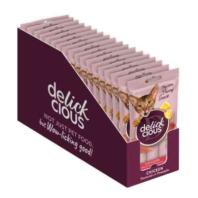 Ласощі для котів Delickcious Курка з додаванням ананасу 4 х 15 г (4820269141629) Вінниця