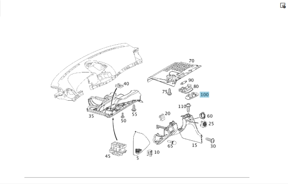 Mercedes-Benz  A2116890007 Заглушка плафона салону E-class W211 E-class S211 Одеса