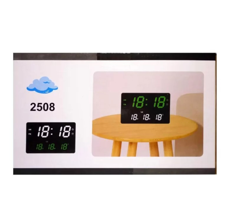 Настінний годинник 2508 із зеленою підсвіткою, чорний Вінниця - фото 3