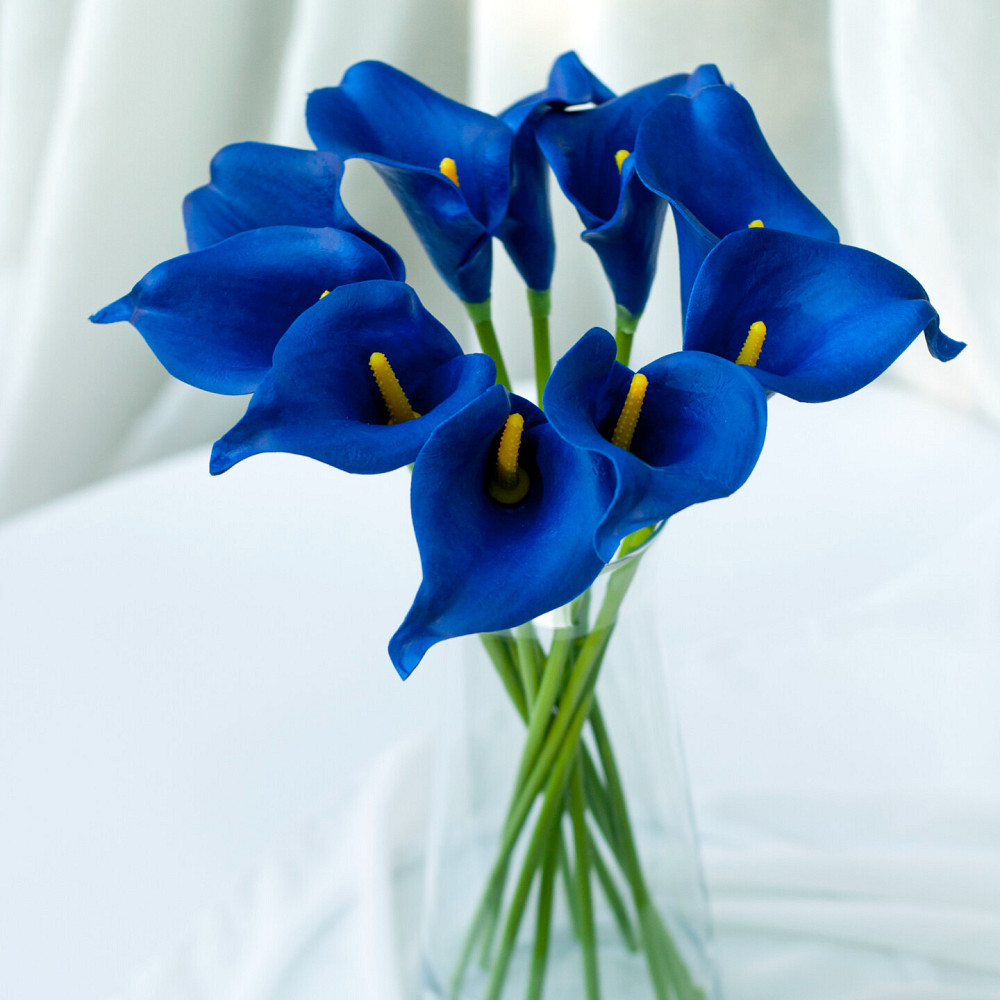 Калла на ніжці штучна У-21 см Упаковка 10 шт. Колір: синій QV-67 Львів - фото 1