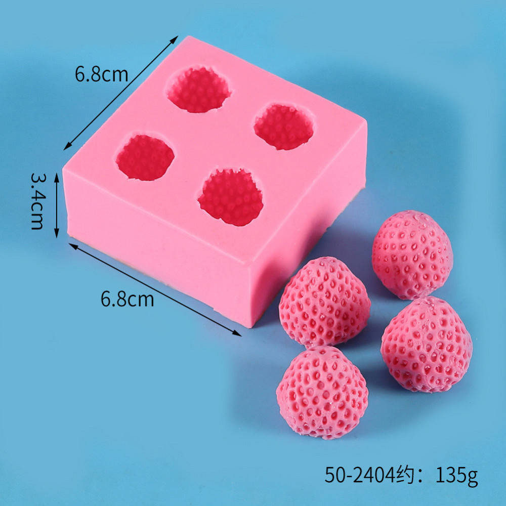 Молд силиконовый Клубника 68 на 68 мм розовый Киев - изображение 2