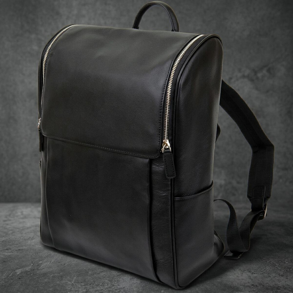 Шкіряний рюкзак для ноутбука роботи навчання та міста Vintage 14523 Чорний Київ - фото 9