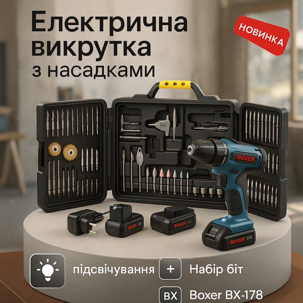 Акумуляторний шуруповерт зі зручною рукояткою, Шуруповерт акумуляторний сталь з кейсом SD-33 Львів - фото 10