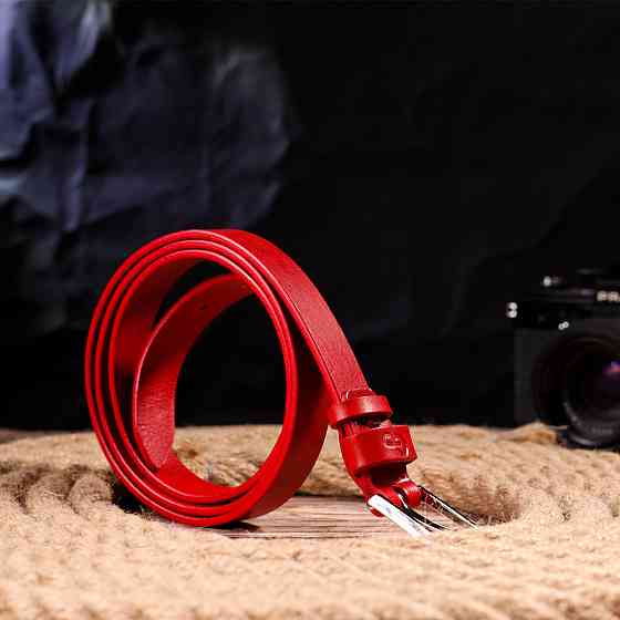 Привлекательный женский ремень из натуральной кожи Grande Pelle 21445 Красный Киев