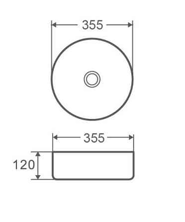 Умивальник накладний керамічний Mixxus Premium Topper-0101 355x355x120mm   ( MP6489 ) 37306 Харків