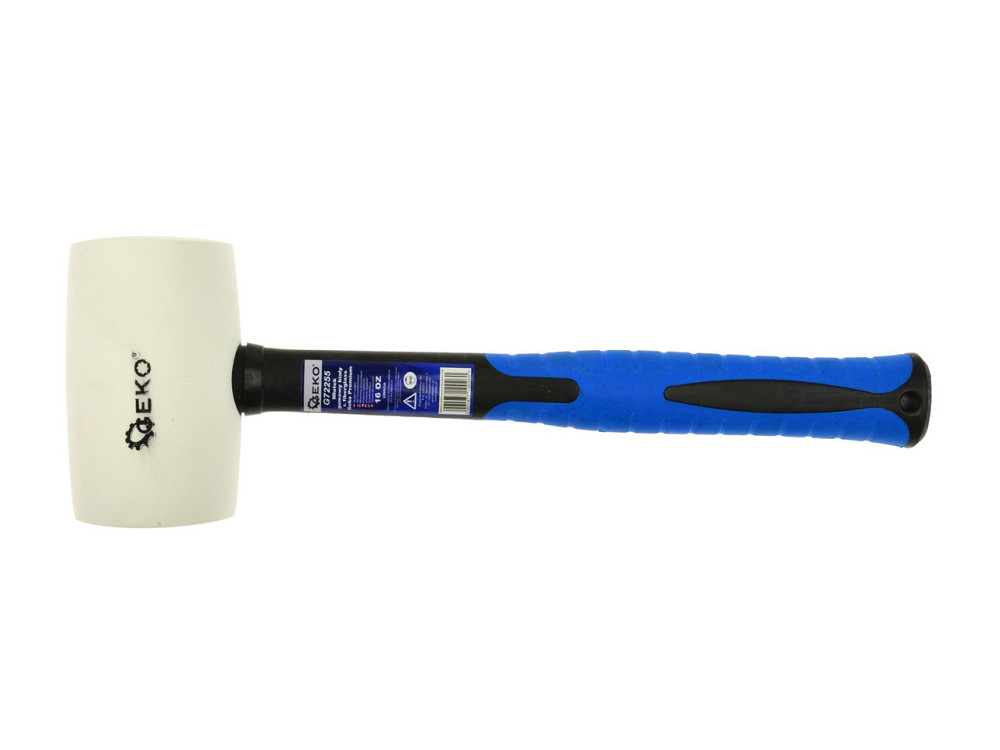 Киянка "GeKo"-premium гумова біла з ручкою зі скловолокна покритого TPR  600 г Киев - изображение 1