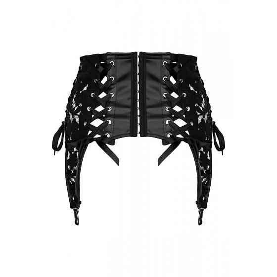 Пояс для чулок спандекс+гипюр F143 Noir Handmade S Sex Aura Киев