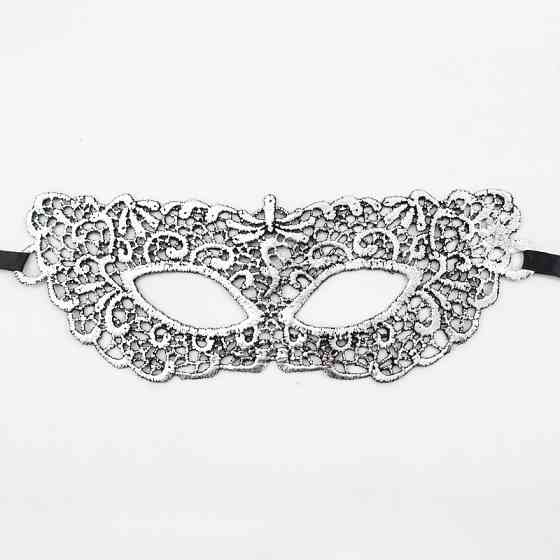 Маска маскарадна із мережива 22 на 7 см сріблястий Київ