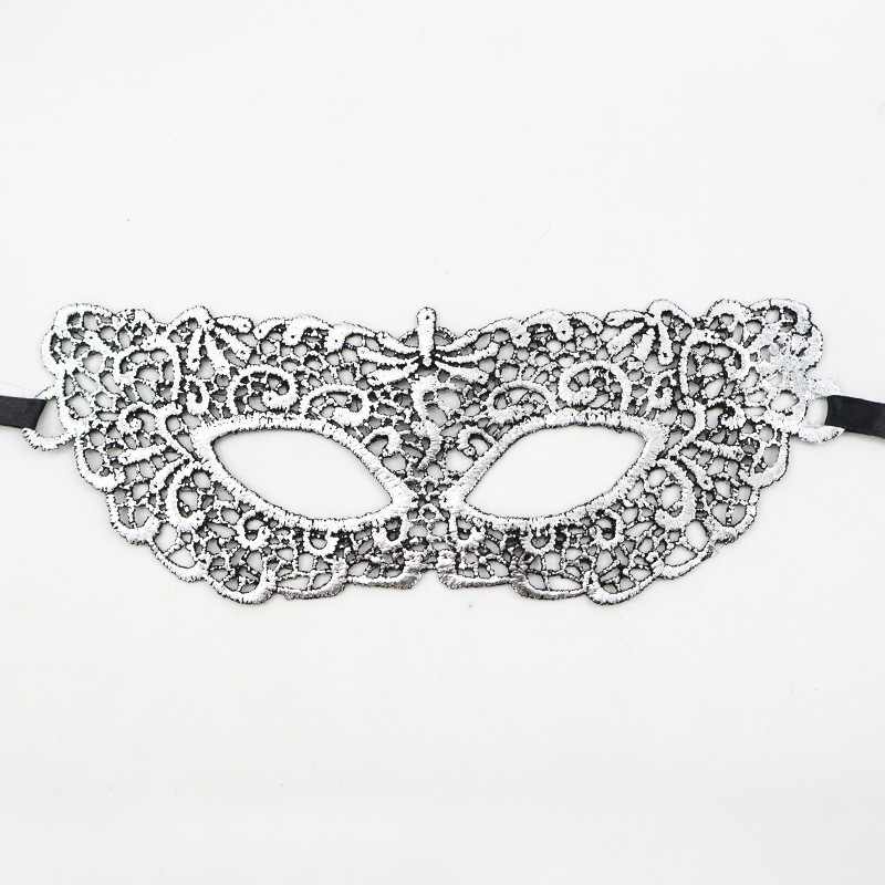 Маска маскарадна із мережива 22 на 7 см сріблястий Київ - фото 2