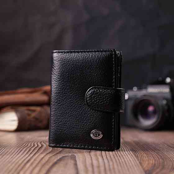 Надійна візитниця з натуральної шкіри ST Leather 22469 Чорний Київ
