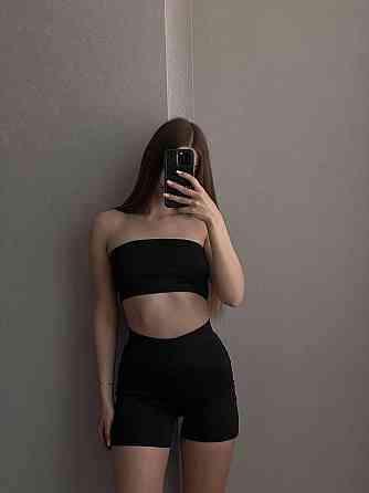 Женский стильный спортивный комплект двойка из эластичной ткани микродайвинг Одесса