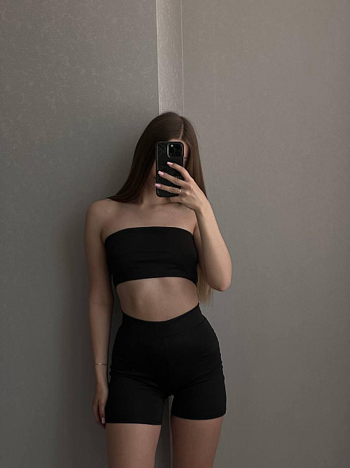 Жіночий стильний спортивний комплект двійка з еластичної тканини мікродайвінг Одеса - фото 1