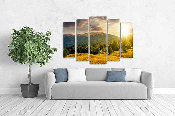 Модульна картина у вітальню/спальню Пейзаж гір LM008_5 90х132 см Київ