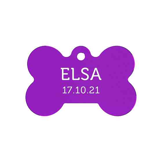 Адресник для собаки Purple 30x20мм Київ