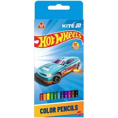 Карандаши цветные Kite Hot Wheels тригранні, 12 кольорів (HW25-053) Винница