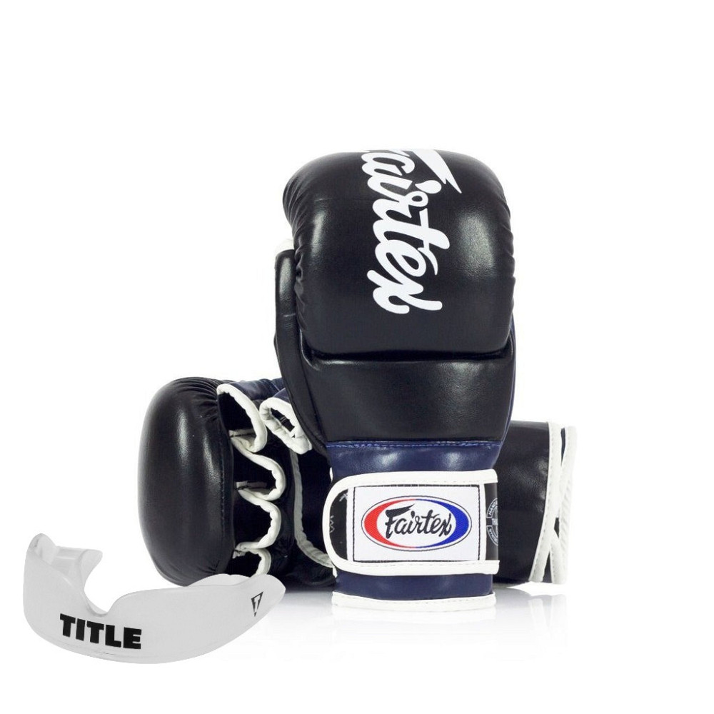 Рукавиці греплінгові для ММА Fairtex FGV18 Black/Blue XL Кам'янське - фото 1