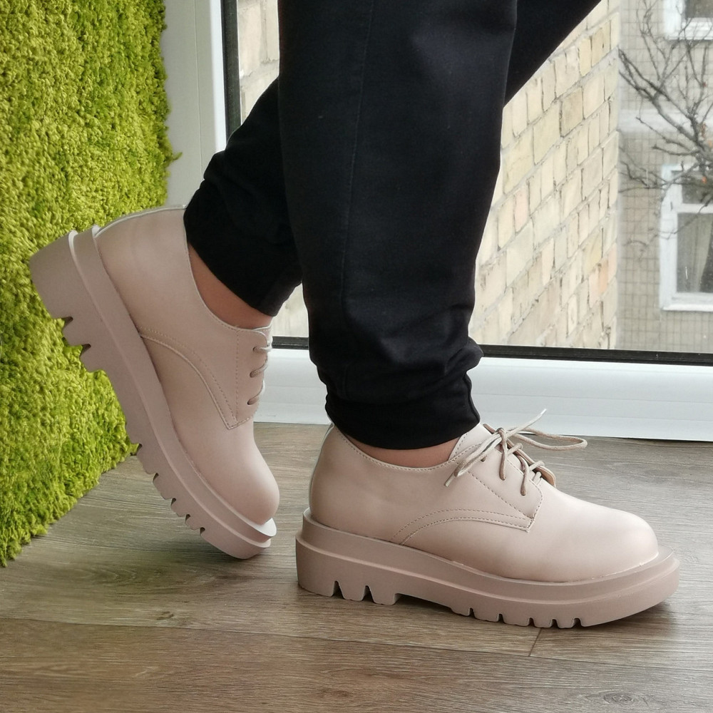 Жіночі Бежеві Туфлі Кросівки на Танкетці Сліпони Шкіряні Мокасини (розміри: 36,37,38,39,40,41) — 6-26х Дніпро - фото 9